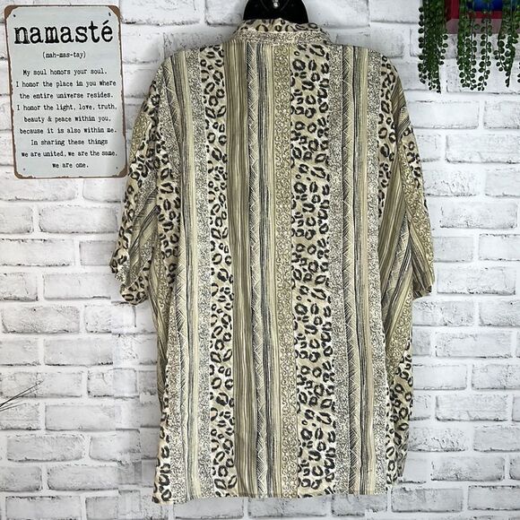 Classic Elements Vintage 90’s Bohemian Safari Boho Button Down Shirt Size 24W - Picture 3 of 4